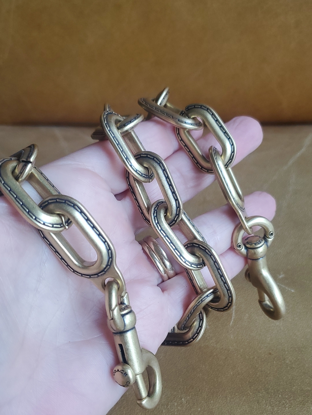 Coach Link Chain Strap For Tabby Bag Or Chunky Necklace Brass / Gold - Picture 5 of 12